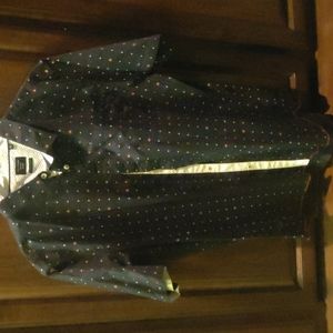 7 diamonds mens button down short sleeve XL navy